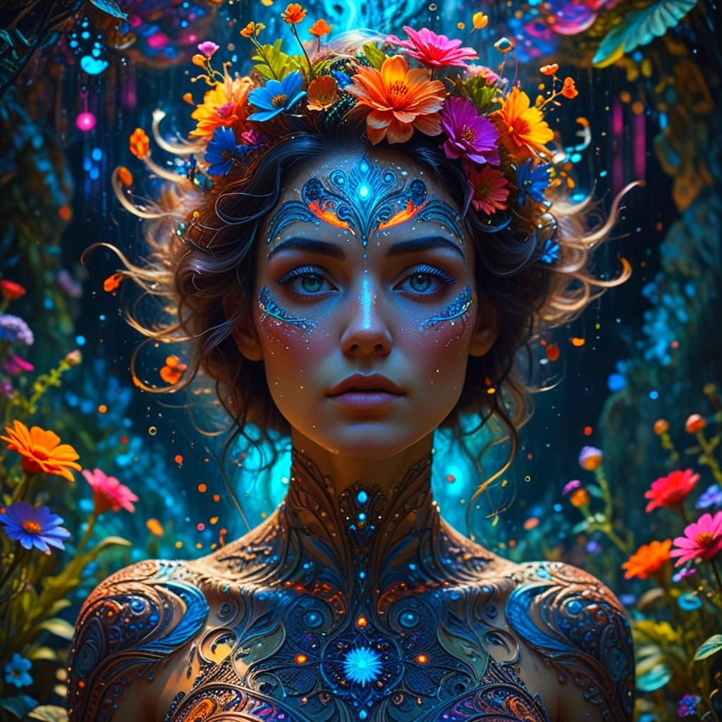 Ethereal Woman in Surreal Dreamscape Digital Art