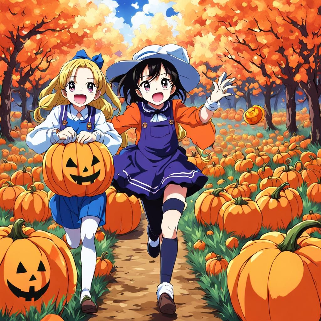 Giant Pumpkin Arises to Give Candy: Anime Style