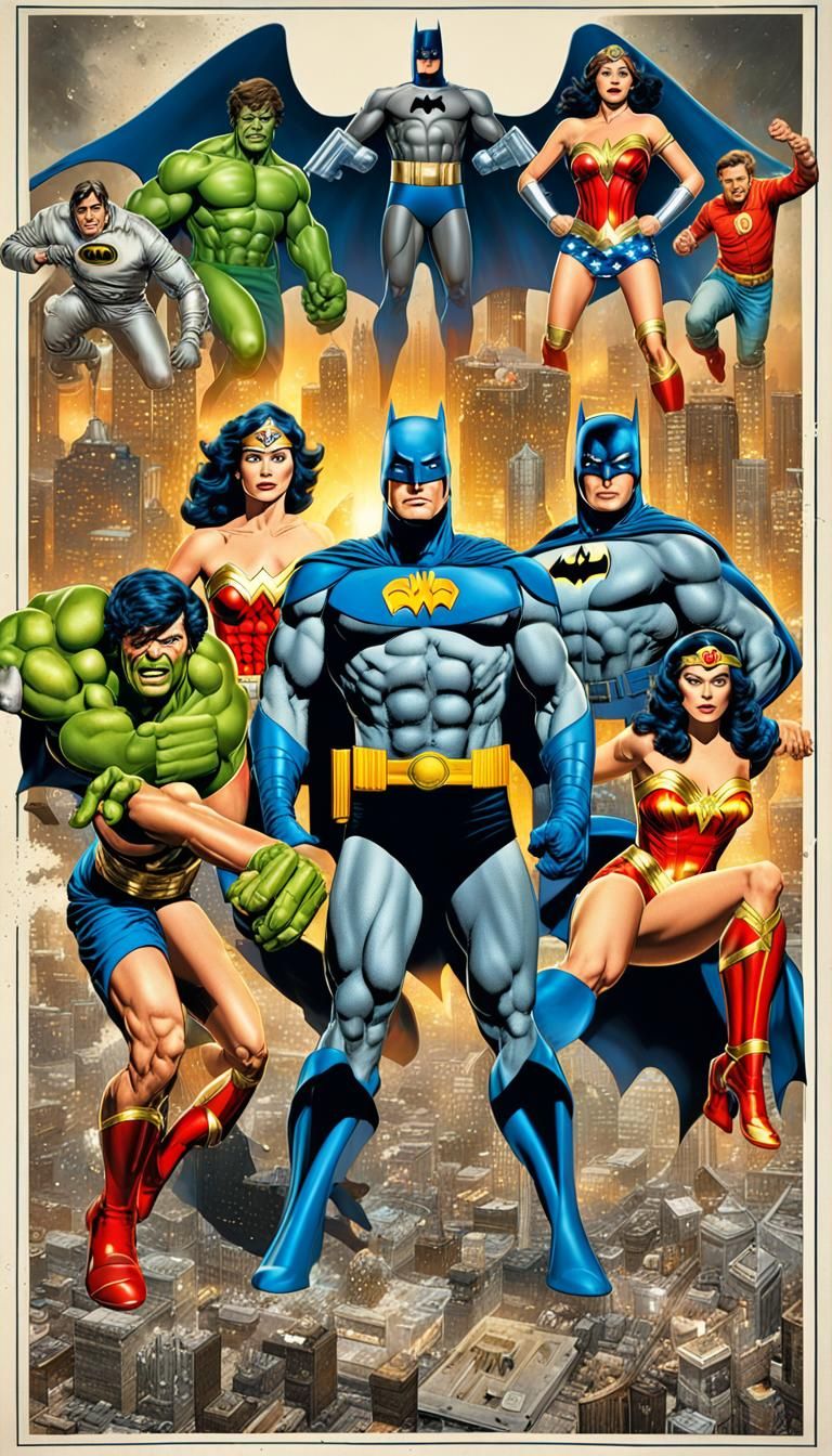 1970s Superheroes Unite: Hyperrealistic Comic Art