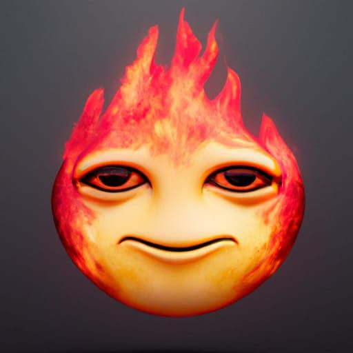Ultra Realistic Fire Emoji in Detailed Matte Painting