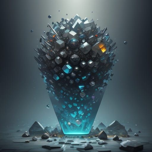 Mystical Black Pearl Landscape in Hyper-Realistic Style