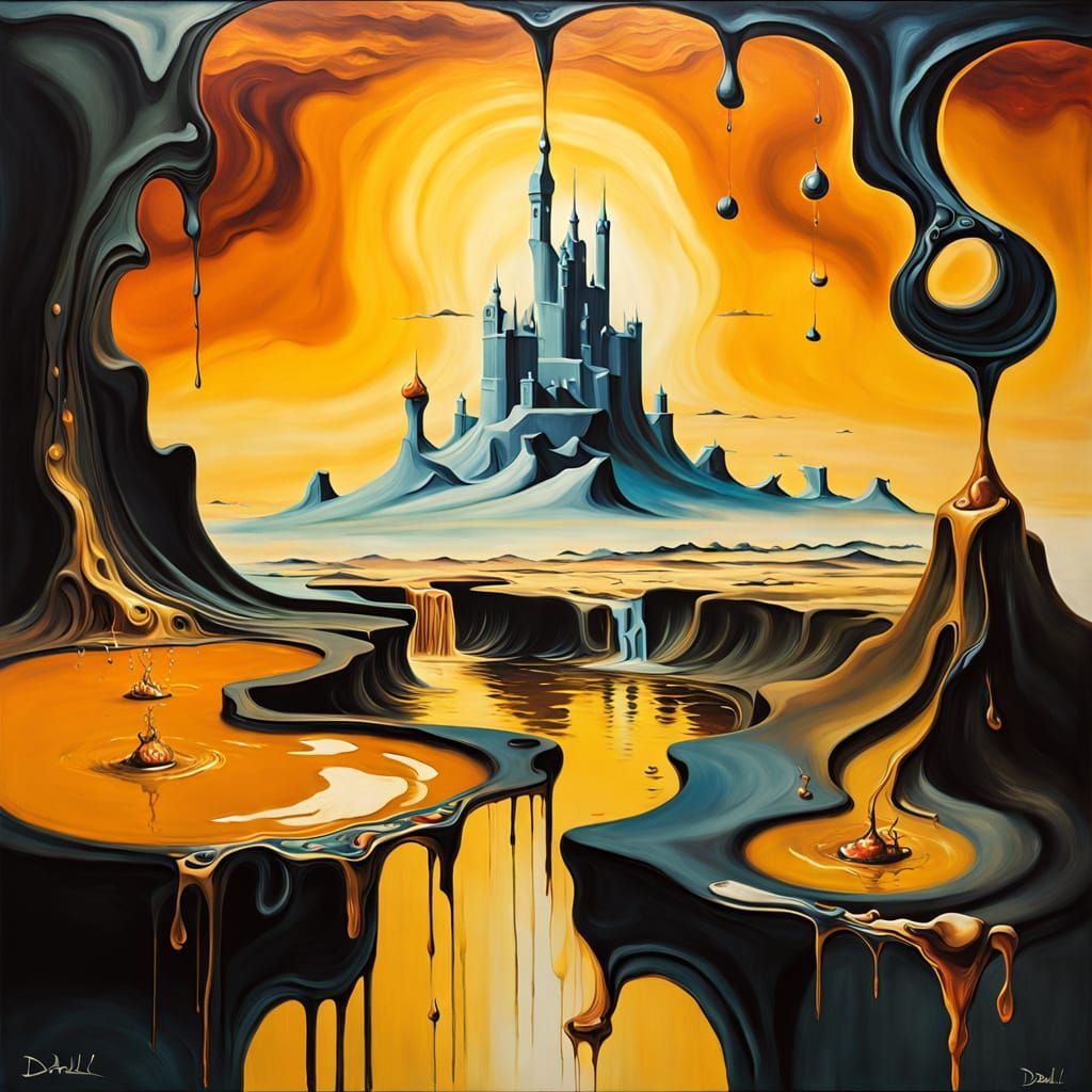 Surreal Oil Painting of Emerging Shadow