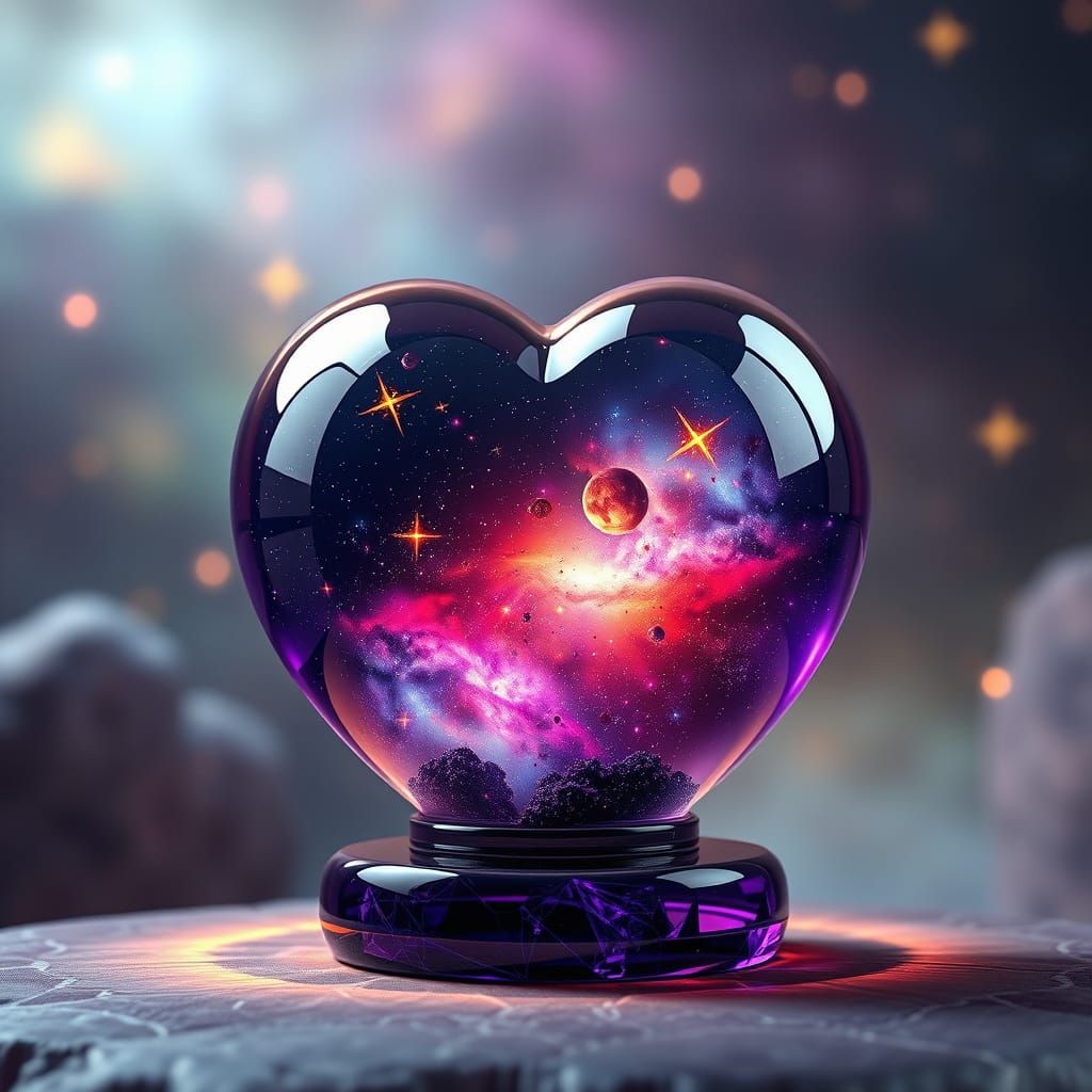 Cosmic Heart of Wonder in Splendid Hyperrealism