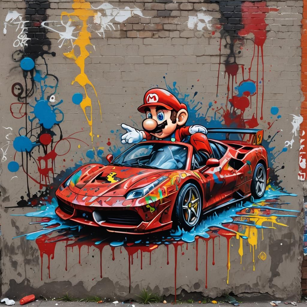 Mario Ferrari Graffiti Art in Splash Art Style