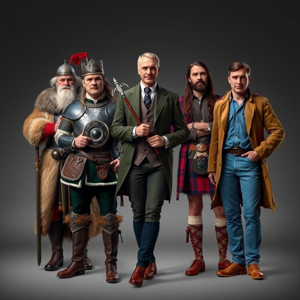 Historical Figures in National Dress: A Realistic Portrait