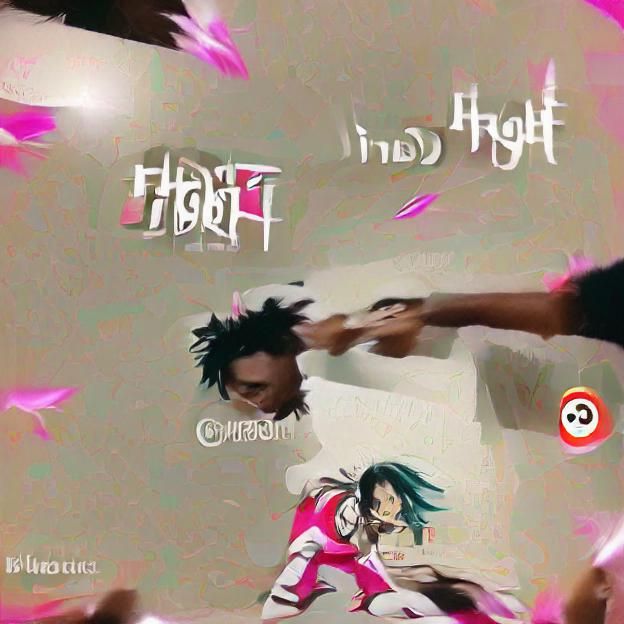 Cartoon Fight Scene in Anime Style