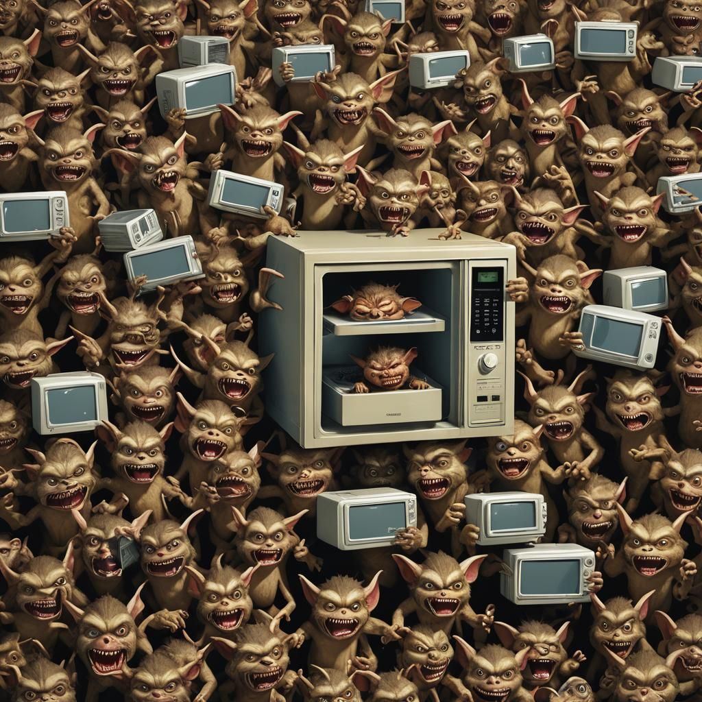 Gremlin Horde Hauling Microwave Oven