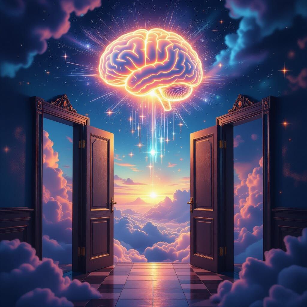 Surreal Doorways to Other Worlds Symbolizing Imagination