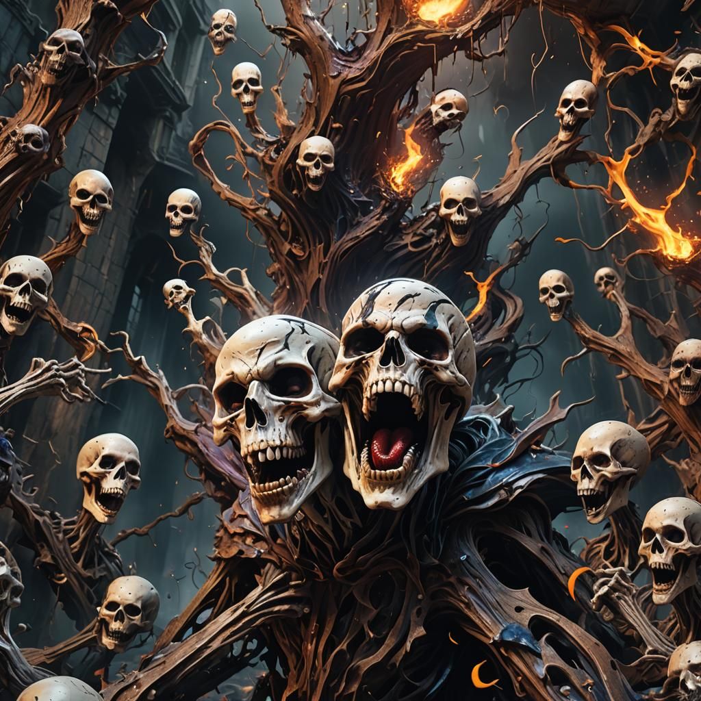 Detailed Matte Painting of a Scream in Deep Color