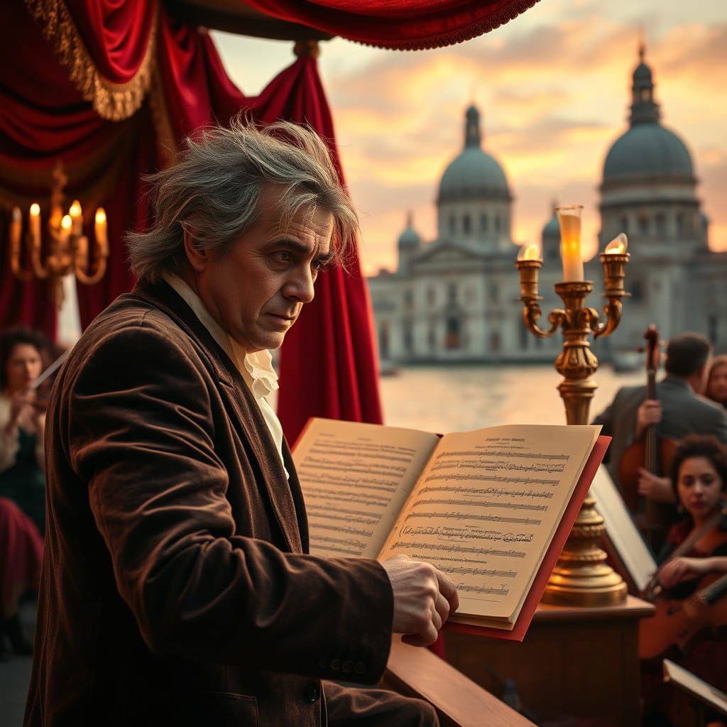 Conductor Leads Orchestra in Grand Venetian Setting