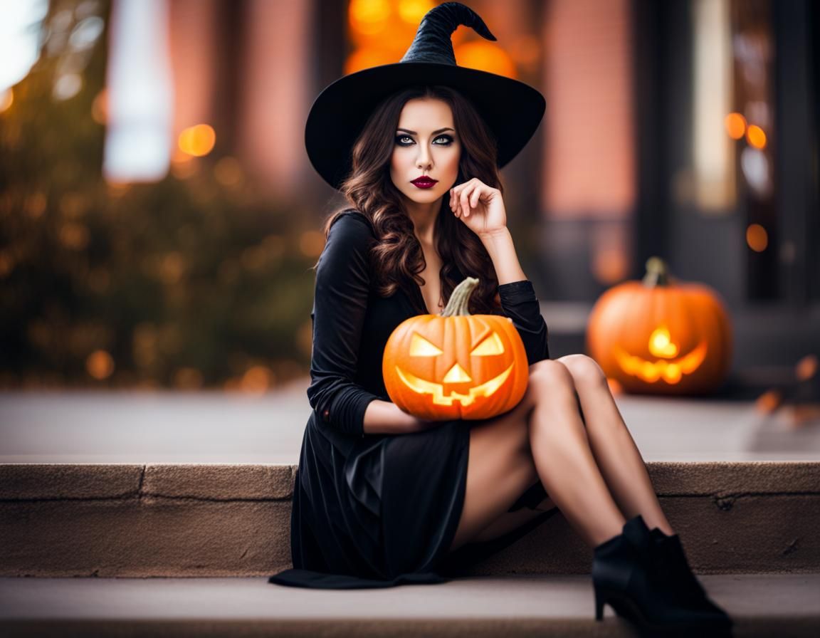 Halloween Woman in Professional Photography Style