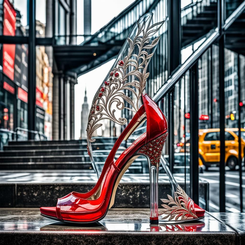 Transparent Red High Heel in New York