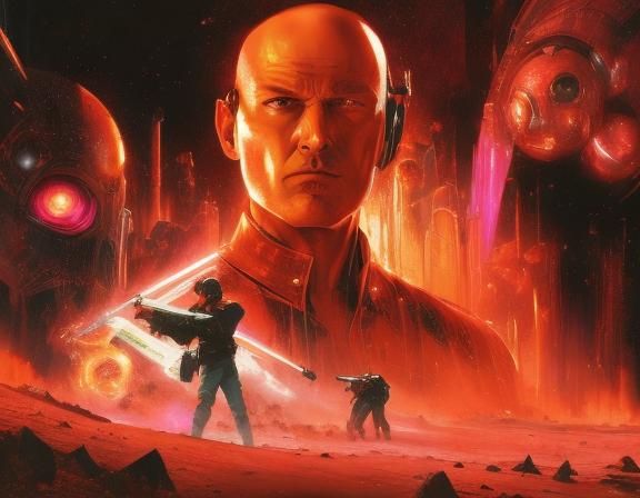 Futuristic Heroes in Space Opera Battle