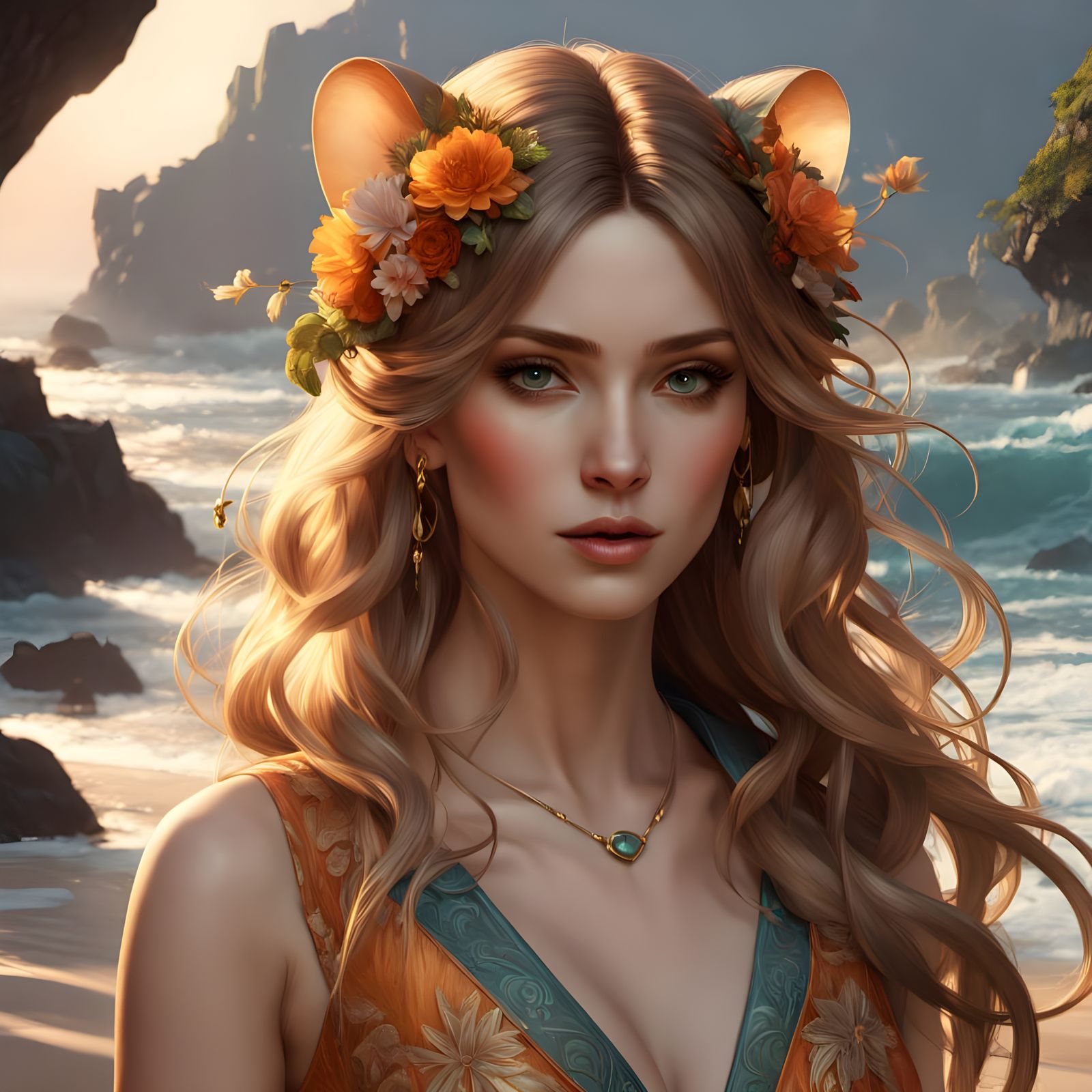 Ultra Realistic Hamster Portrait in Vibrant Summer Colors