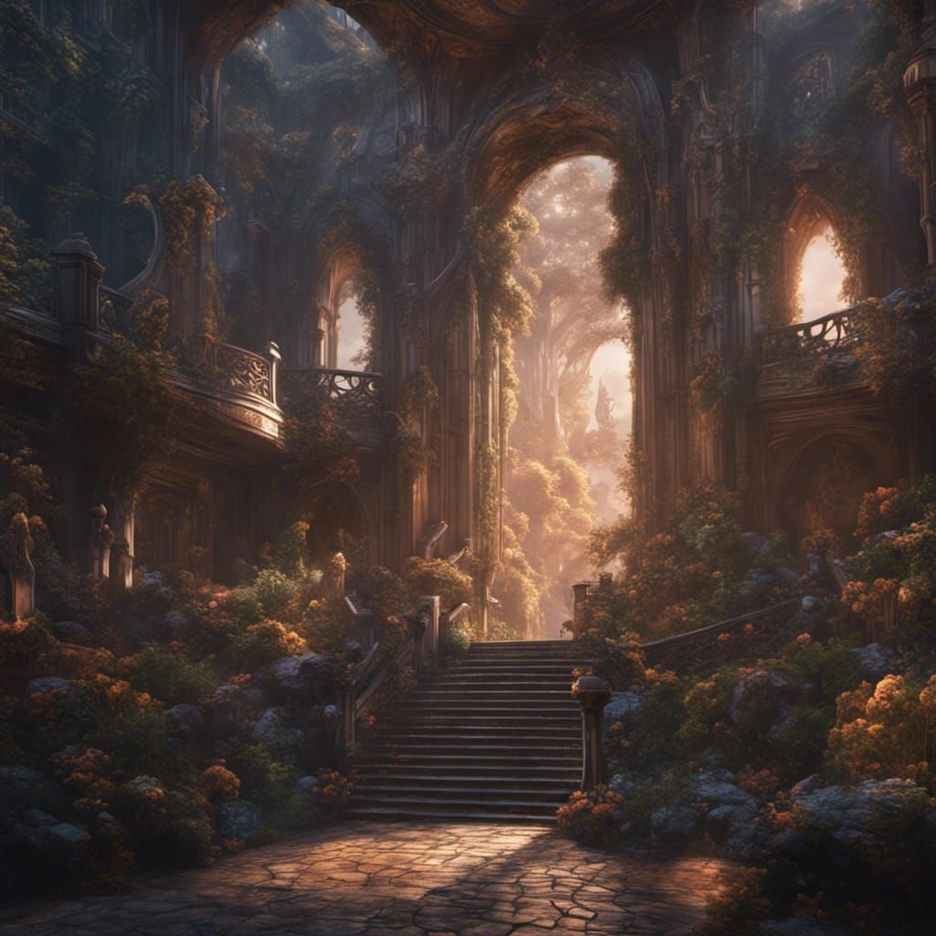 Fantastical Couple in Detailed Matte Painting