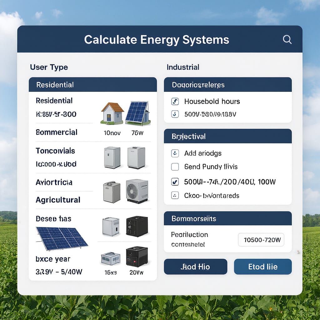 Solar Energy Calculator Web App Interface