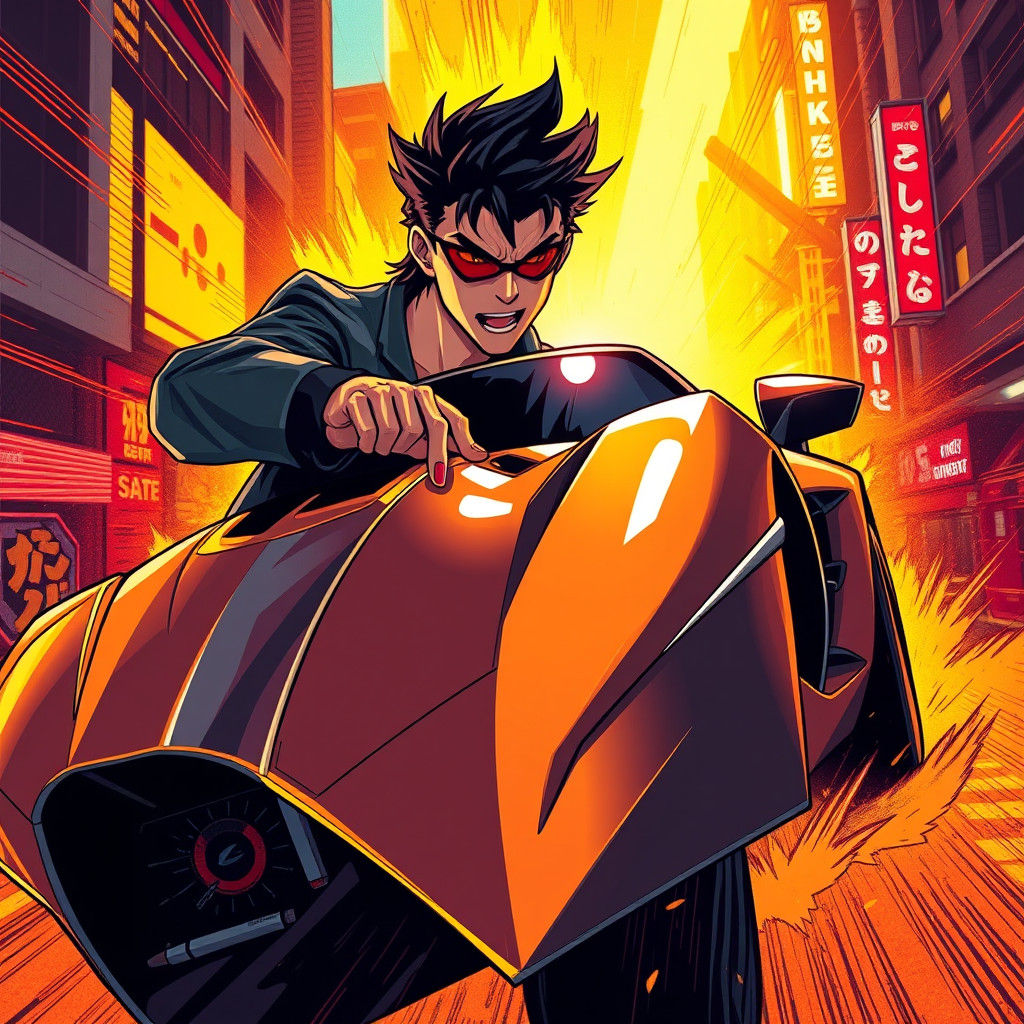 Jackson Storm in Anime Manga Style