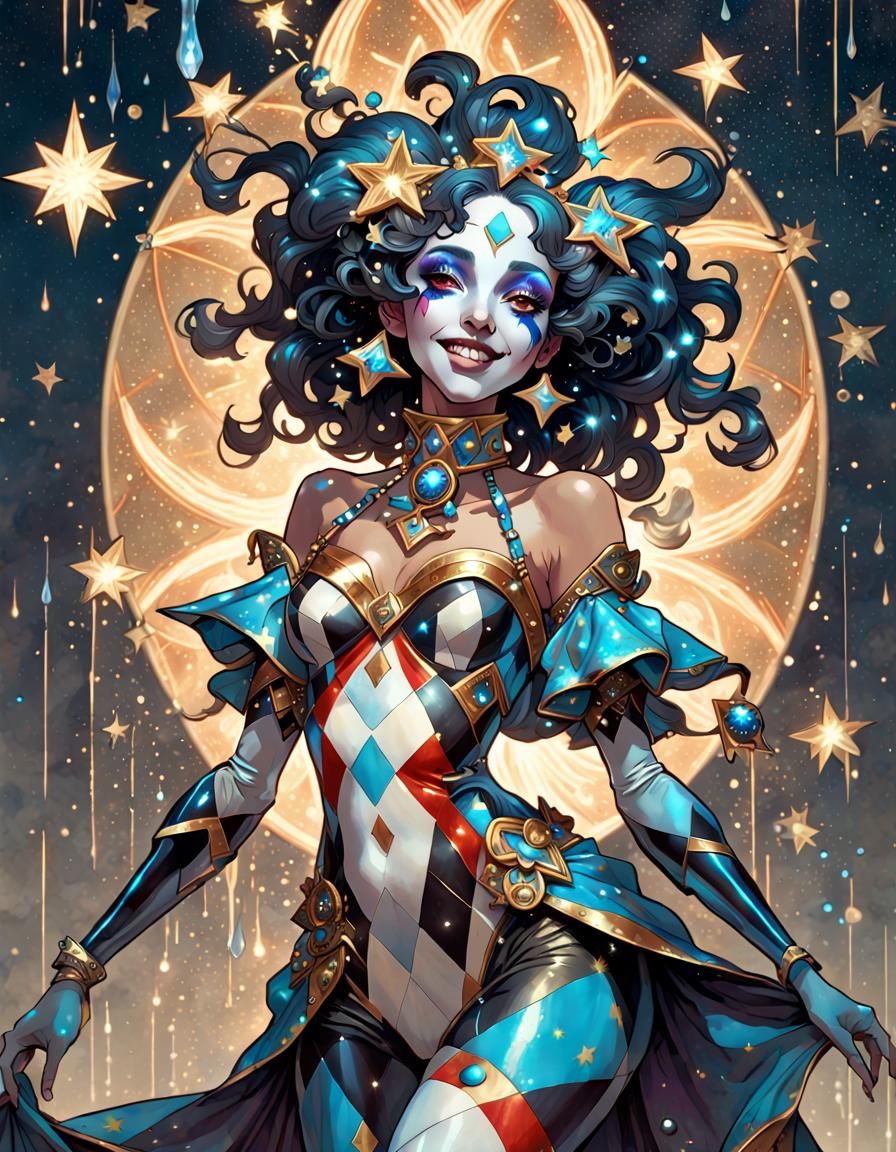 Magical female Harlequin