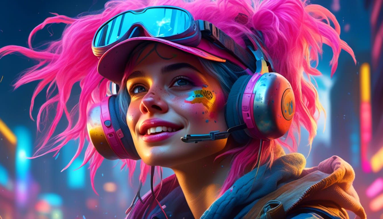 Tank Girl Bubble Gum hair.