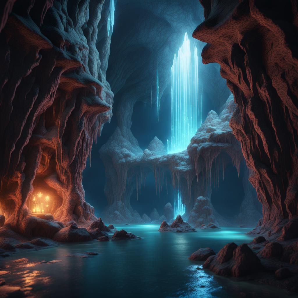 Fantastical Crystal Cave in Deep Color