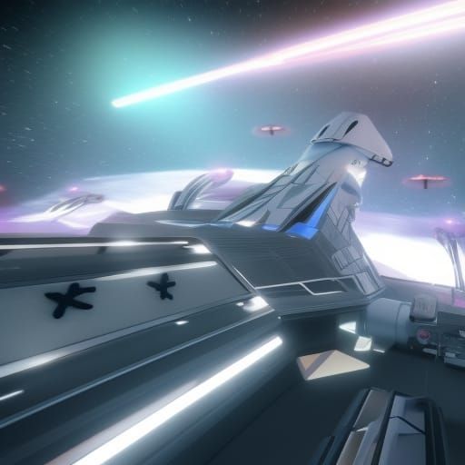 Spaceship Racing Through Hyperspace in Unreal Engine 5