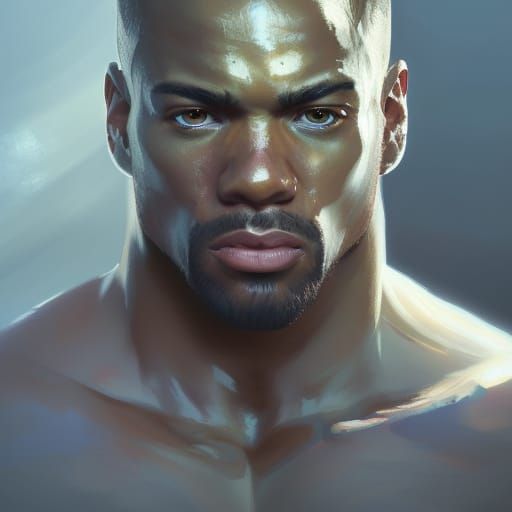 Defeated Boxer Portrait in Hyperdetailed Digital Art