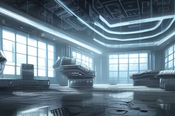 Cyberpunk Doctor's Gritty Upgrade Shop in Dystopian City