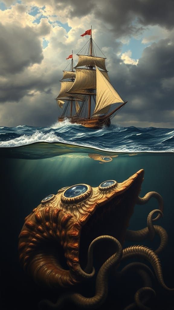 Dutch Renaissance Masterpiece: Stormy Sea and Lovecraftian H...