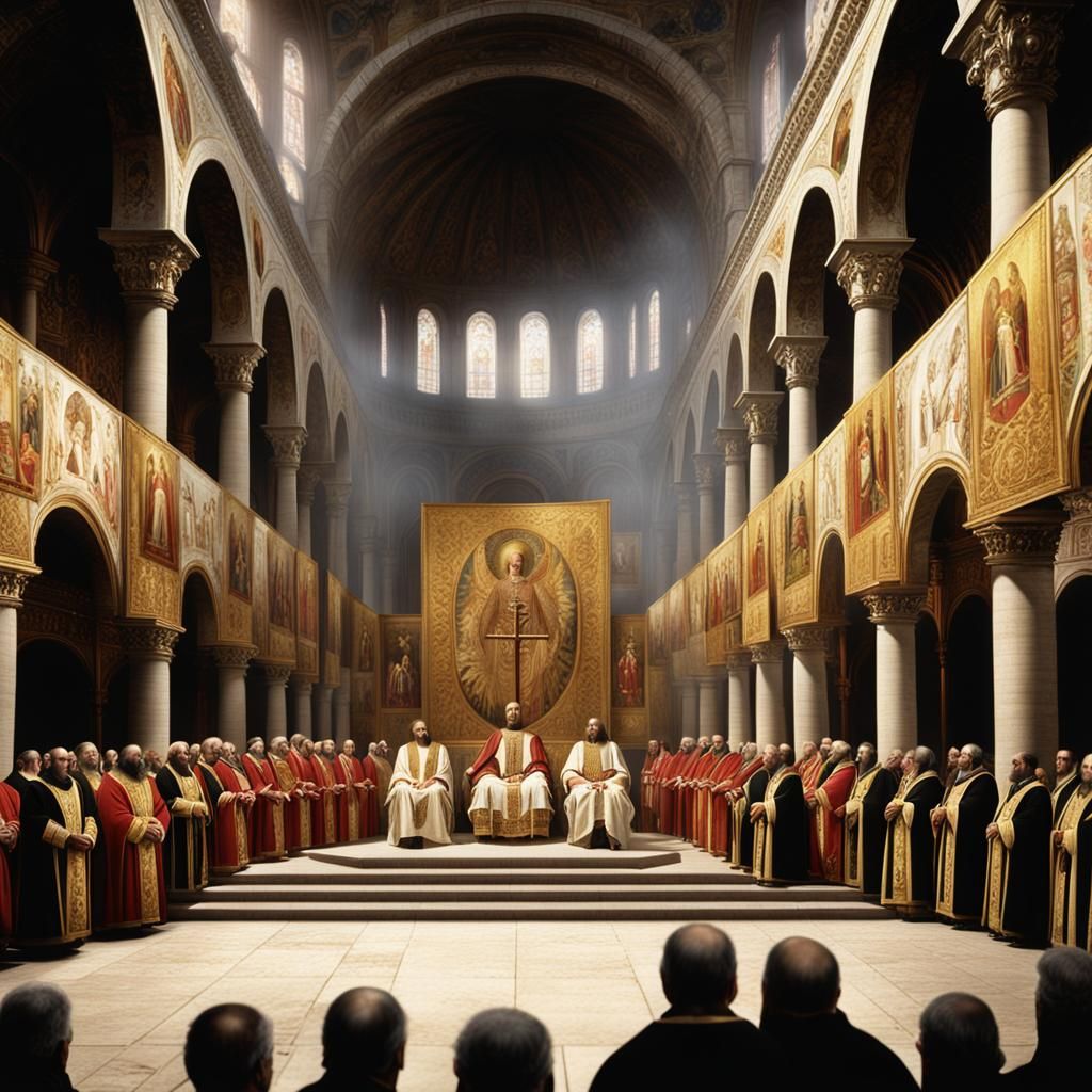 Constantine Inaugurates Ecumenical Council: Matte Painting