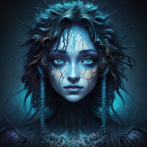 Adorable Blackberry in Dark Blue and Gold Acid Rain