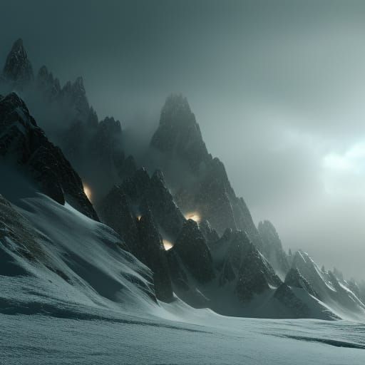 Dramatic Digital Matte Painting of Schnee