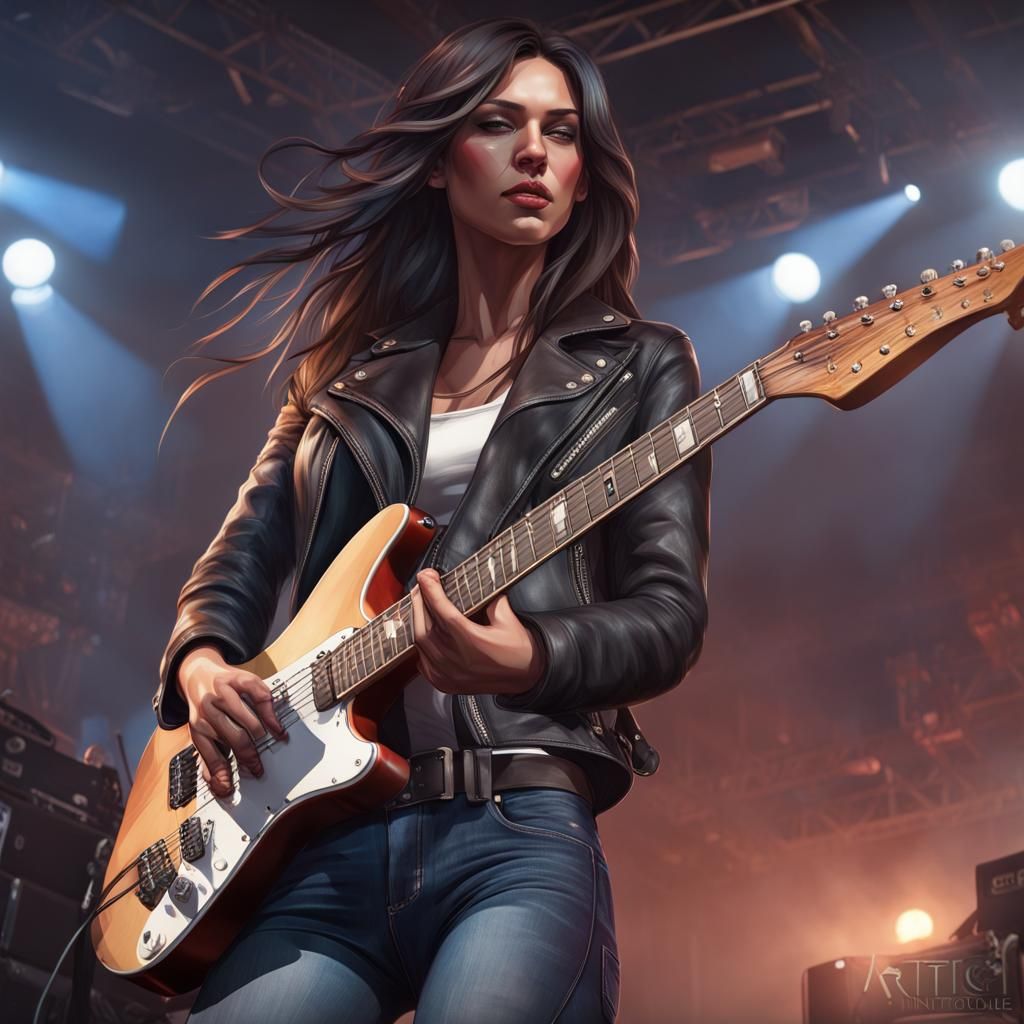 Rock Guitarist Portrait with Dynamic Lighting