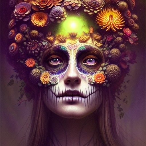 Gaia: Goddess of Nature in Dark Fantasy Style