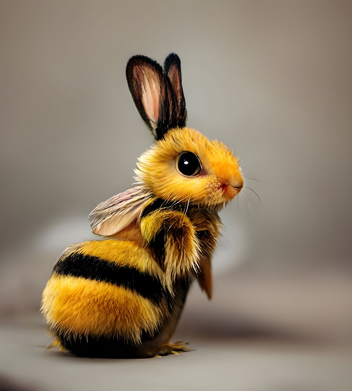 Adorable Honeybee-Rabbit Hybrid in Fantasy Art