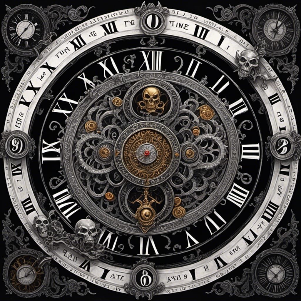 Sinister Demon Clock Face in Dark Multiverse