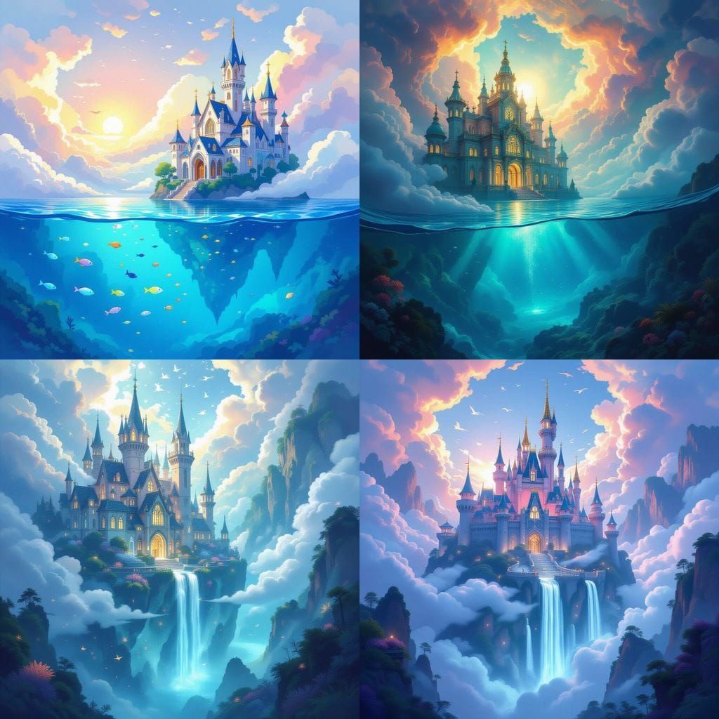 Magical School in Clouds or Underwater