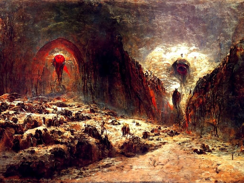 Infernal Path: A Hellscape in Surrealist Style