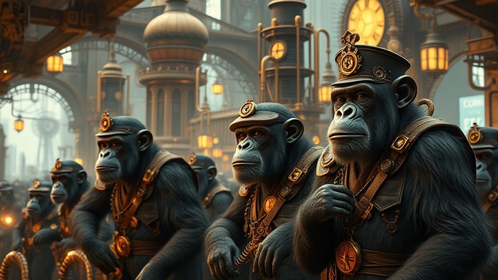 Steampunk City of Anthropomorphic Apes
