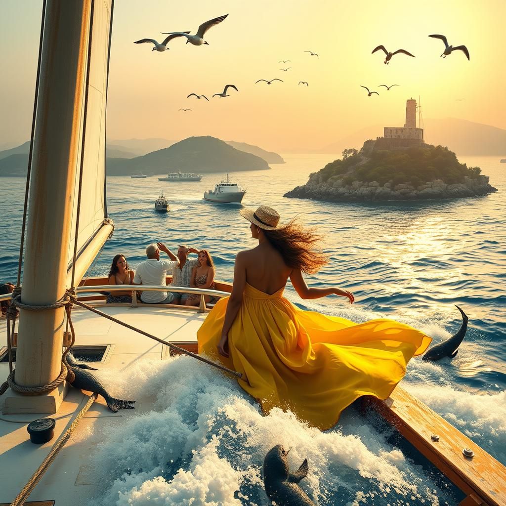 Greek Ferry Trip to Rhodes in Banksy Style