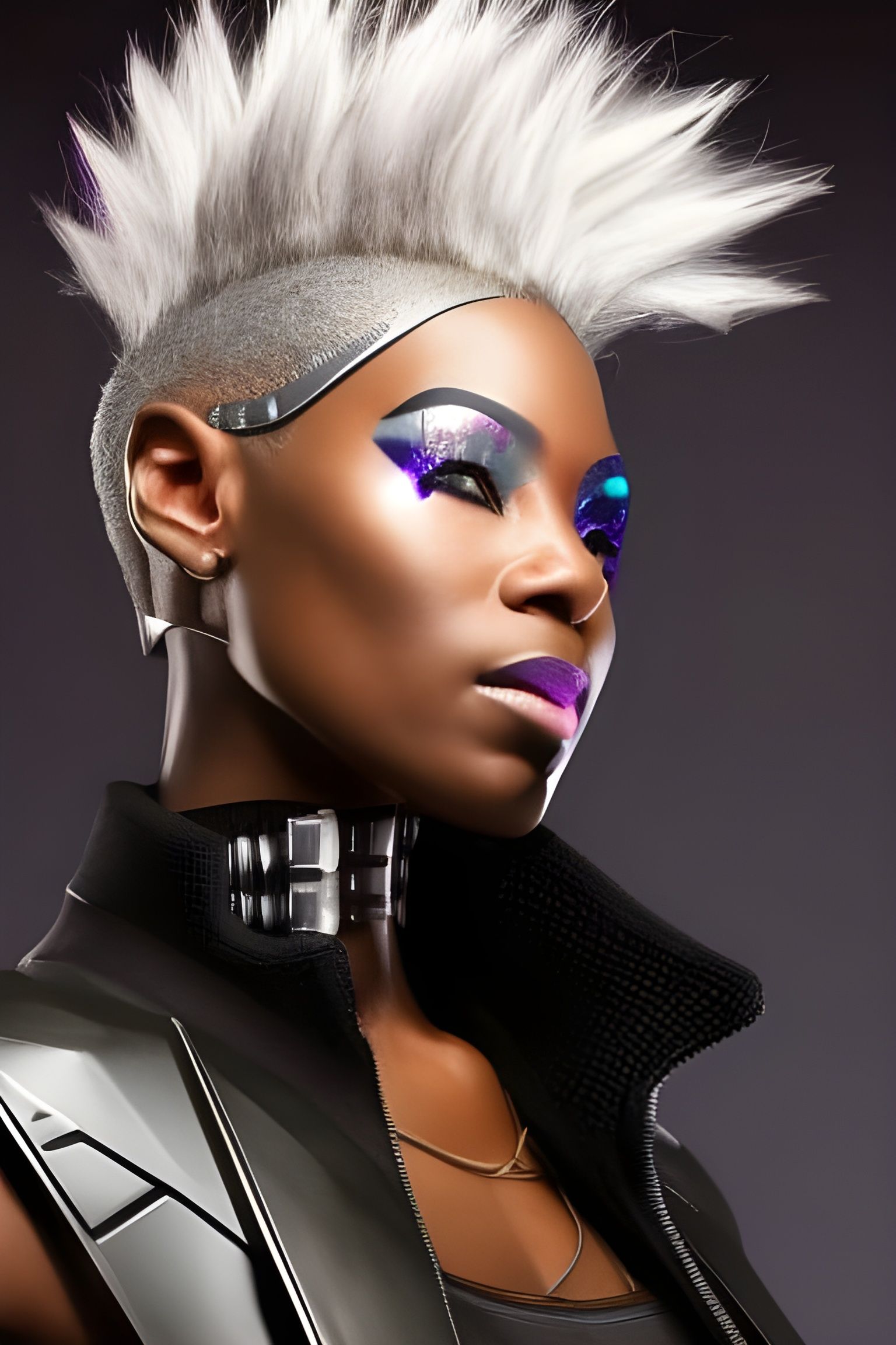Cyberpunk Storm: Hyperdetailed Portrait in 80s Style