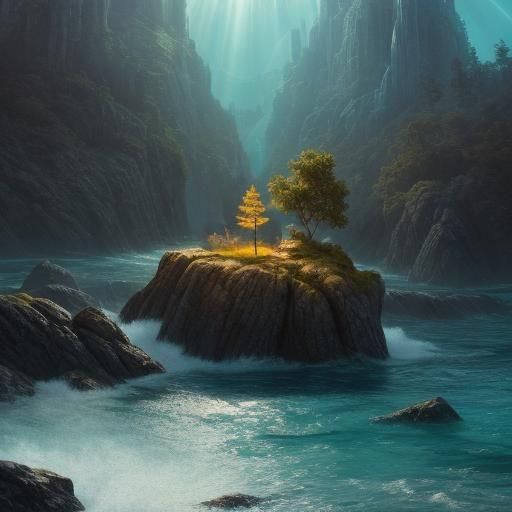 Girl in Water: Detailed Matte Painting