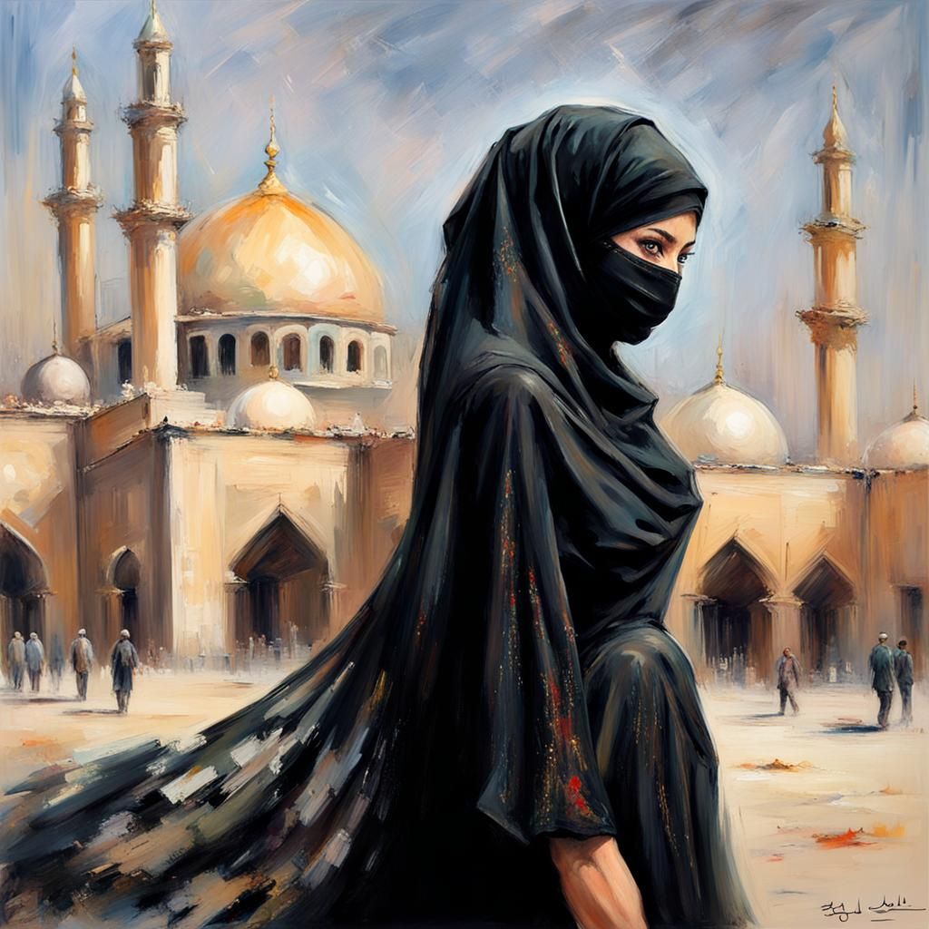 Mysterious Beautiful Woman Wearing a Burka