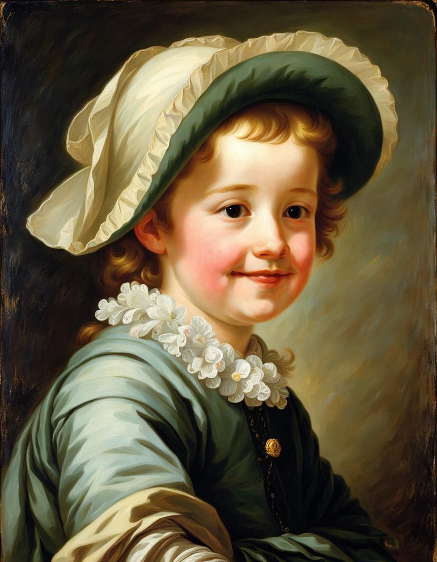 Charming Child Portrait in 18th Century Style