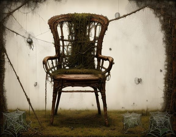 Steampunk Chair with Spiderweb Plaid