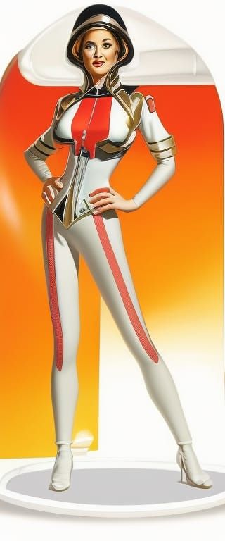 Retro Space Girl in 1950s Sci-Fi Style