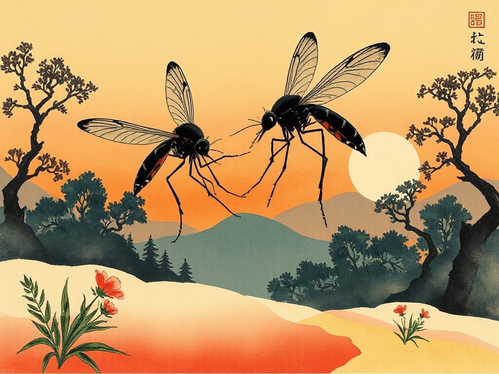 The dance of two
mosquitos