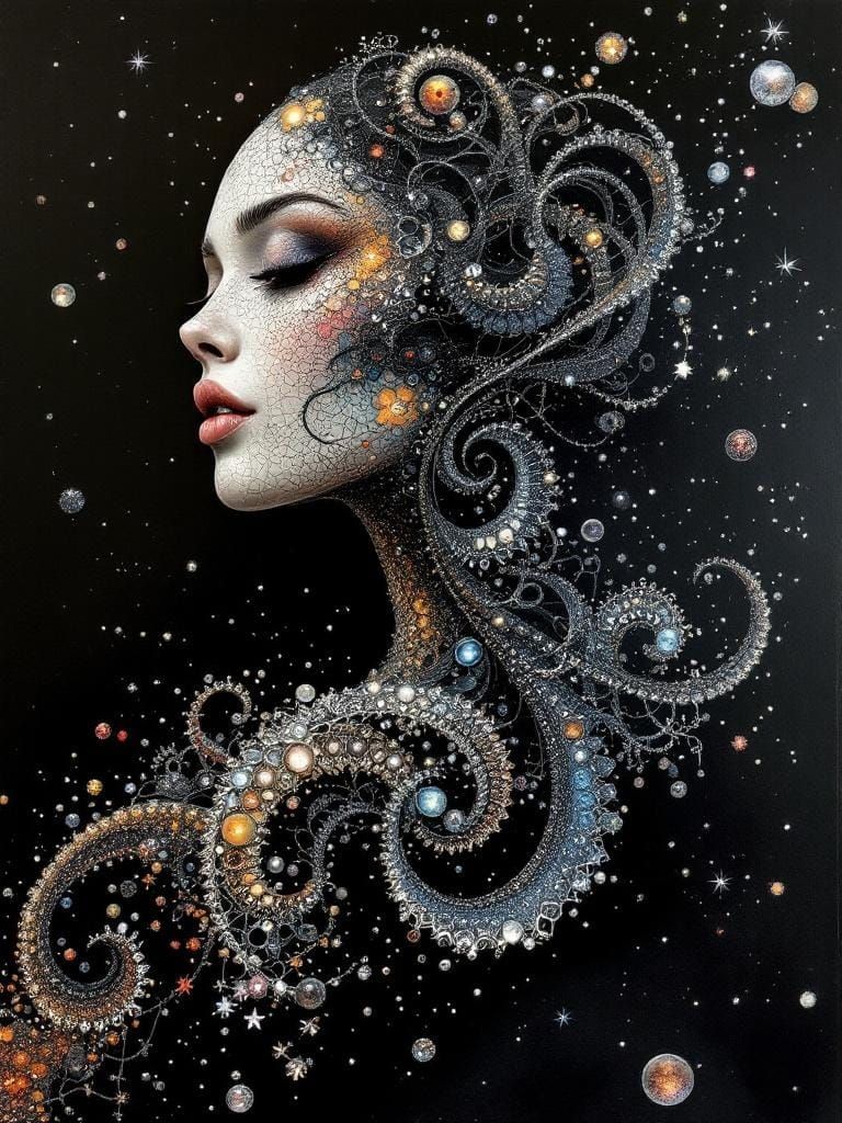 Figurative Sculpture Acrylic Wash Painted on Glass Couture