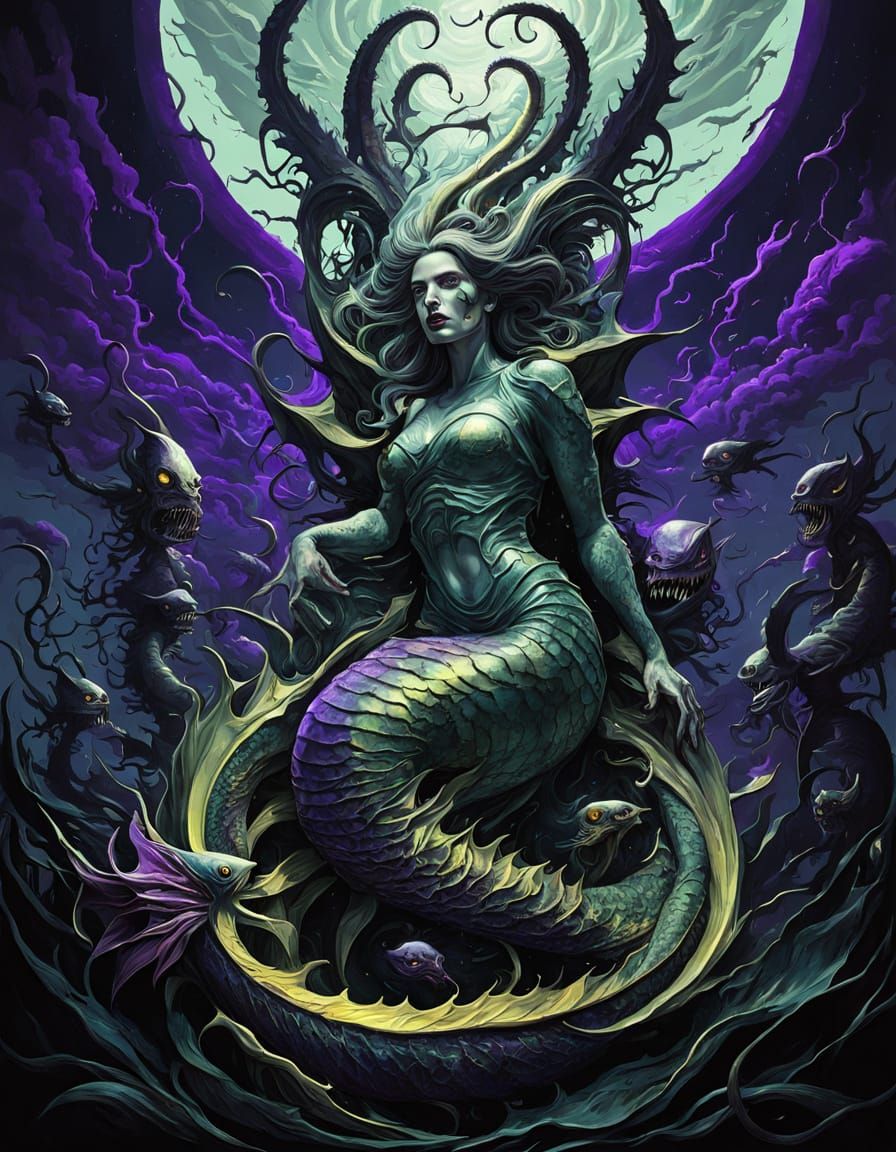 Cyberpunk Horror Mermaid Unveils Dark Fantasy