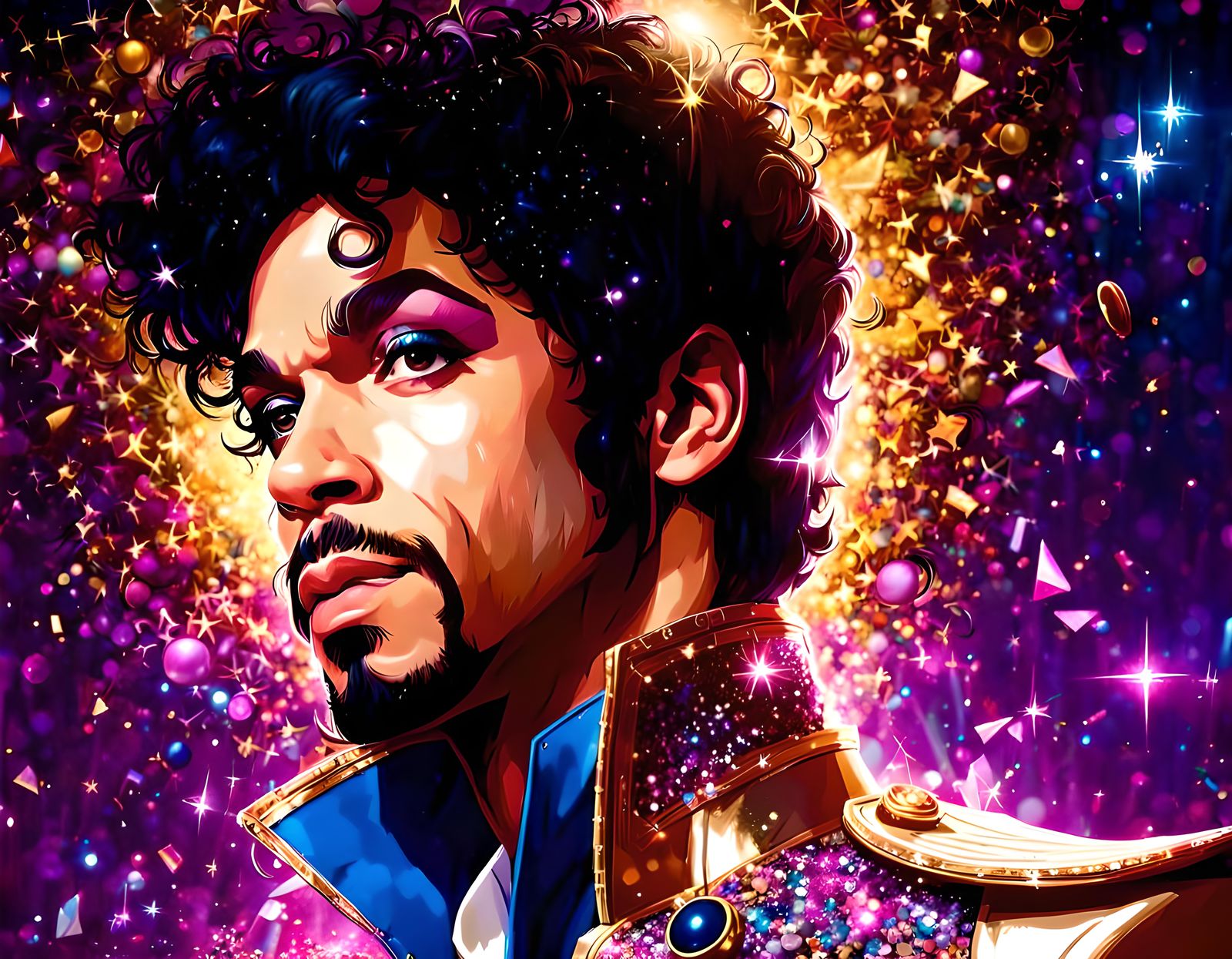 Prince Portrait in Digital Illustration Style