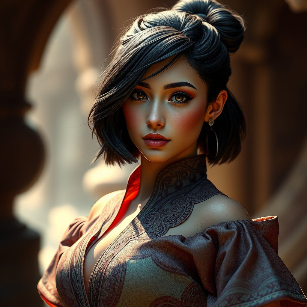 Fantasy Woman with Space Bun in 8k Unreal Render